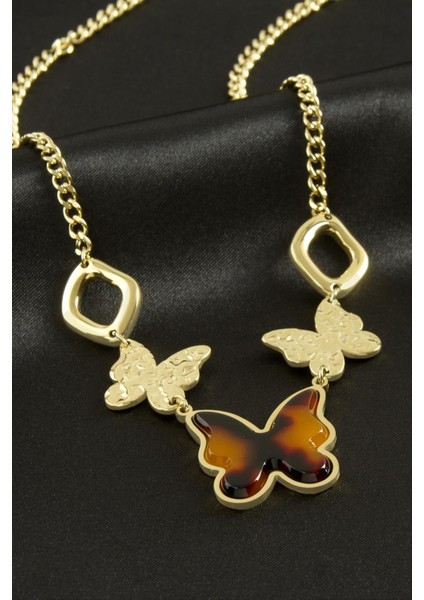 Kelebek Lüks Çelik Kolye