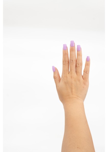 10'lu Mor Kısa Oval TT1264 Tekrar Kullanılabilir El Yapımı Protez Takma Tırnak - Mor-M modelleri