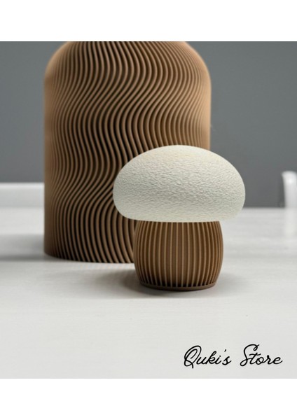 Dekoratif Japon Mantarı Biblosu, 2 Adet, 1 Büyük, 1 Küçük, Beyaz-Açıkkahve fiyatları