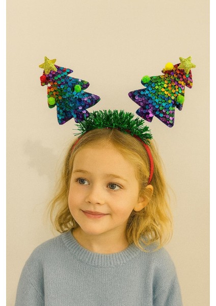 Yılbaşı Ağaçlı Işıltılı Taç – Kutlama ve Parti Aksesuarı (3)