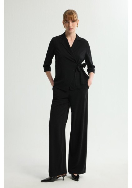 Bol Paça Cepli Pantolon Siyah 153L7821020