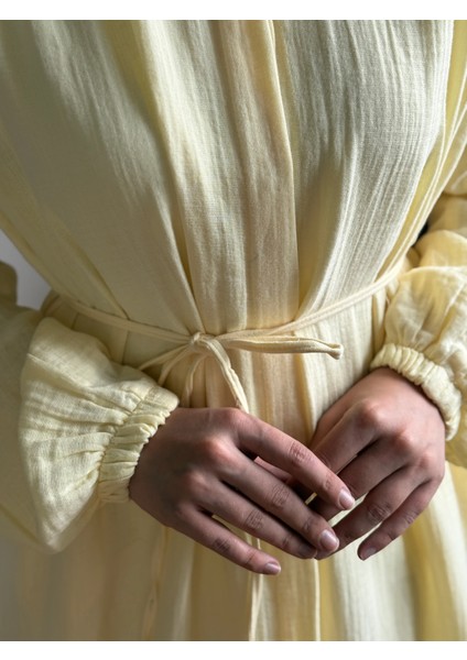 Tam Boy Düğmeli Müslin Ferace 5102 fiyatları