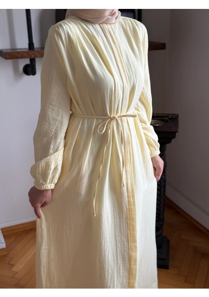 Tam Boy Düğmeli Müslin Ferace 5102 modelleri