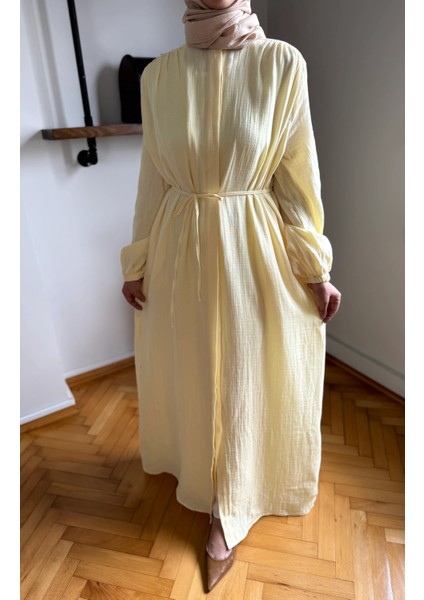 Tam Boy Düğmeli Müslin Ferace 5102 fırsatları