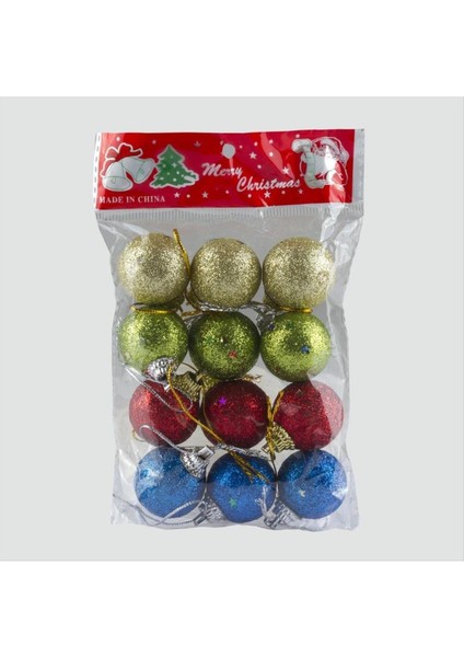 12'li Simli Minik Cici Top Yılbaşı Ağaç Süsü