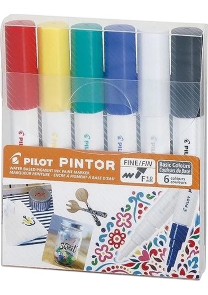 Pılot Pintor (F) Yuvarlak Uç 6 Renk Basıc Set