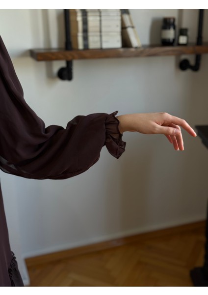 Verev Büzgülü Şifon Elbise 1006 modelleri