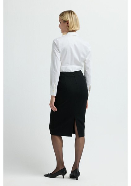 Arkadan Fermuarlı Kalem Etek Siyah 12709135118