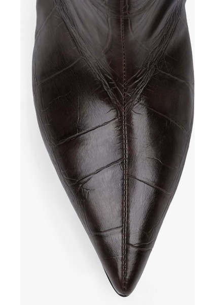 Kadın Velina Kahve Kroko Kısa Topuklu Bot fırsatları