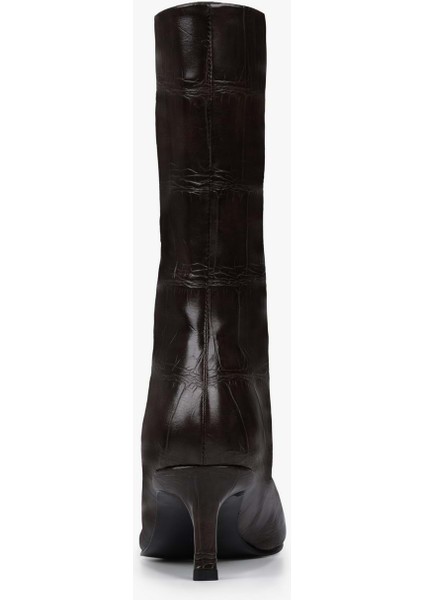 Kadın Velina Kahve Kroko Kısa Topuklu Bot indirimleri