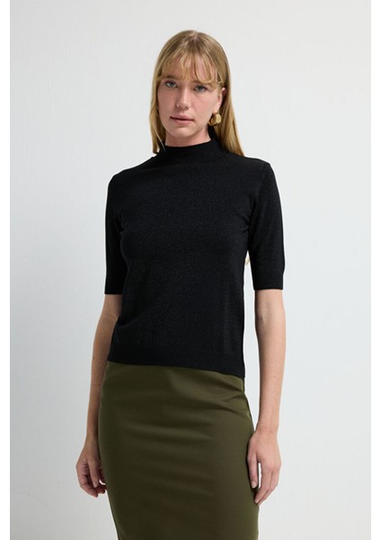 Kısa Kollu Kazak Siyah 13945629000