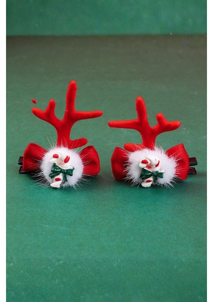 Yeni Yıl Geyik Detaylı Ikili Toka modelleri