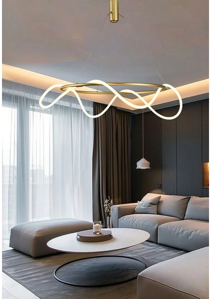 Ledli Yumuşak Boru Yuvarlak Modern Avize