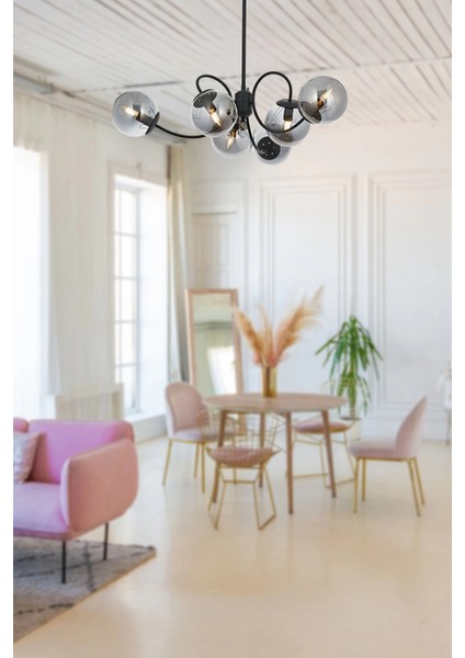 Maral 6 Lı Modern Avize Antrasit