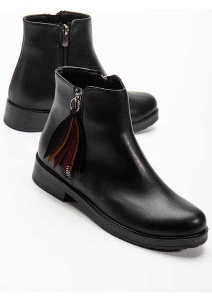 165-205 Siyah Cilt Yaprak Desenli Fermuarlı Günlük Kadın Bot fırsatları