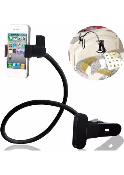 Akrobat Tutucu Mandallı Bükülebilir Masa Tablet Telefon Tutacağı Siyah modelleri