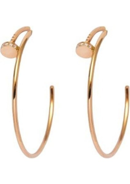 Taşlı Çivi Halka Küpe