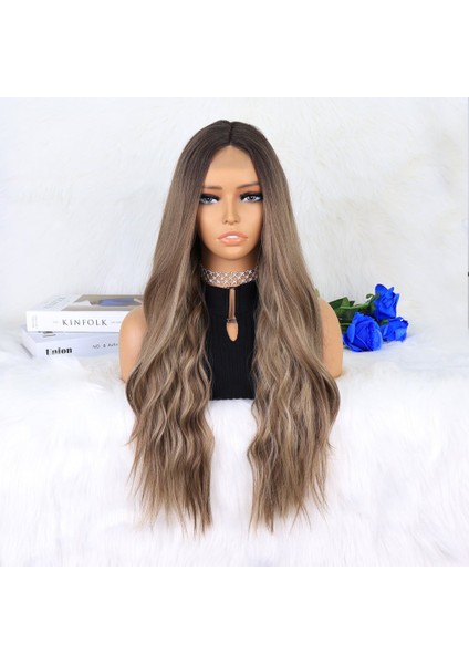 Kahverengi Kumral Ombreli Balköpüğü Işıltılı Tül Peruk