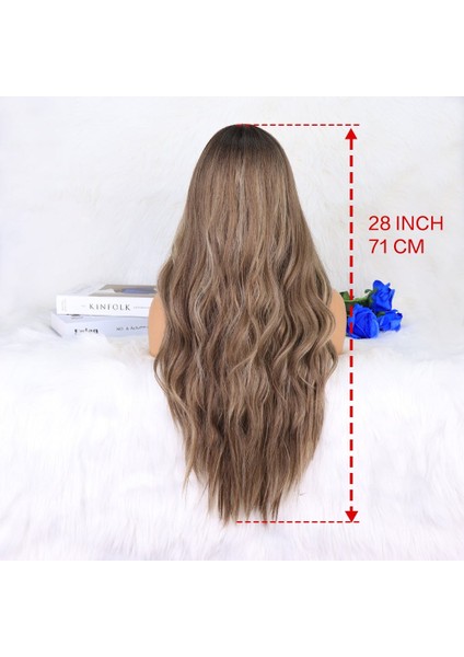 Kahverengi Kumral Ombreli Balköpüğü Işıltılı Tül Peruk indirimleri