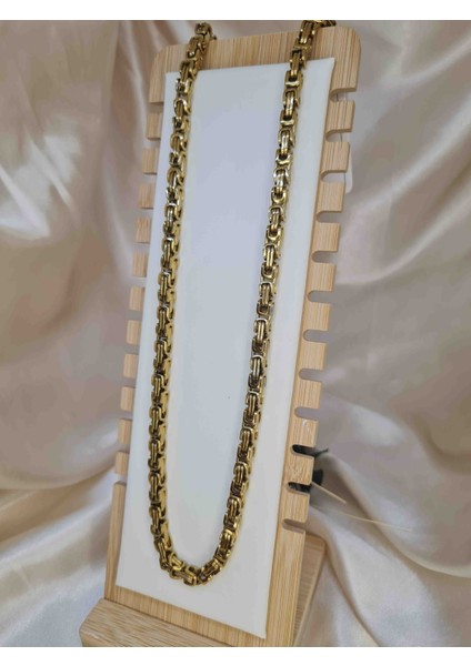 Gold Renk Kalın Bizans Model Zincir Kolye – Paslanmaz Çelik, Kararma Yapmaz modelleri