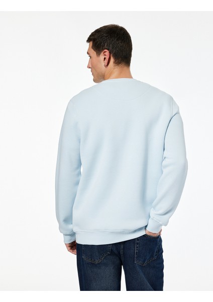 Regular Fit Pamuk Viskon Karışımlı Bisiklet Yaka Baskılı Sweatshirt fırsatları
