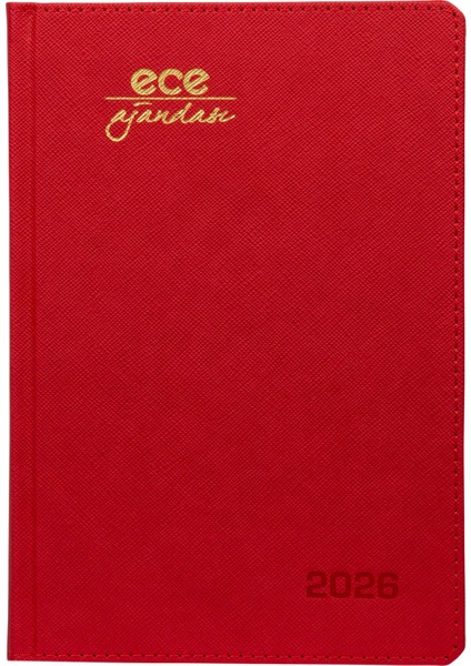 Ece-Datça Kırmızı Kareli Günlük 14X20 2026