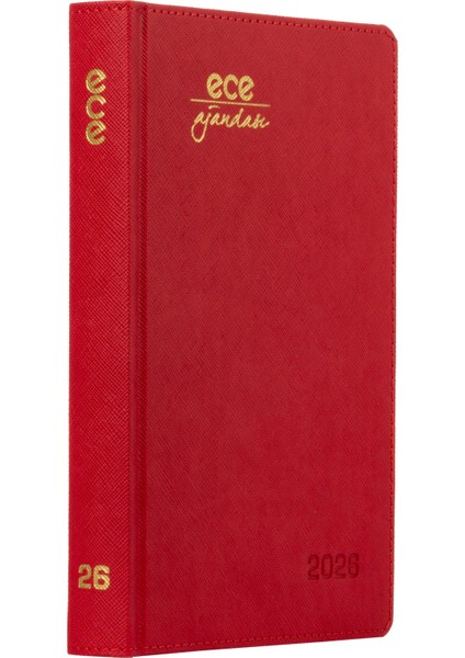 Ece-Datça Kırmızı Kareli Günlük 14X20 2026 fiyatları