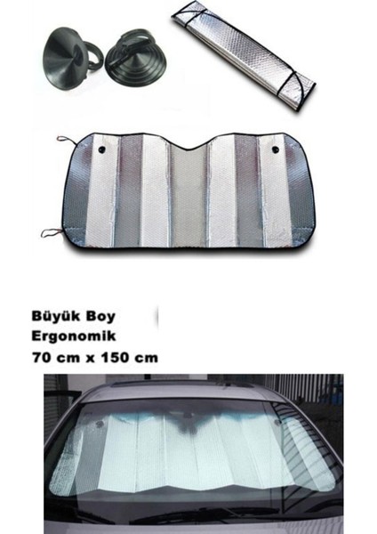 Katlananır Güneşlik Oto Metalize Alüminyum Katlanabilir Güneş Koruyucu Güneşlik Arka Ön Cam Balonlu