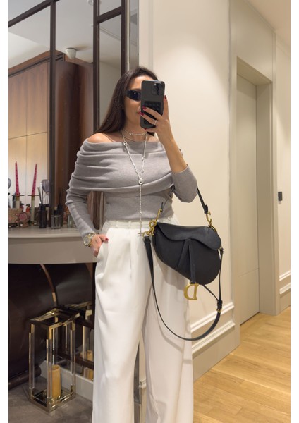 Pile Detay Geniş Paça Palazzo- Beyaz fırsatları