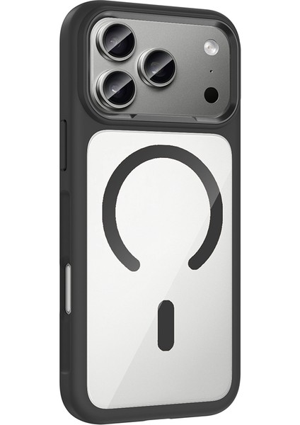 Apple iPhone 17 Pro Max Kılıf M-Safe Şarj Özellikli Metal Kamera Çerçeveli Tiko Kapak