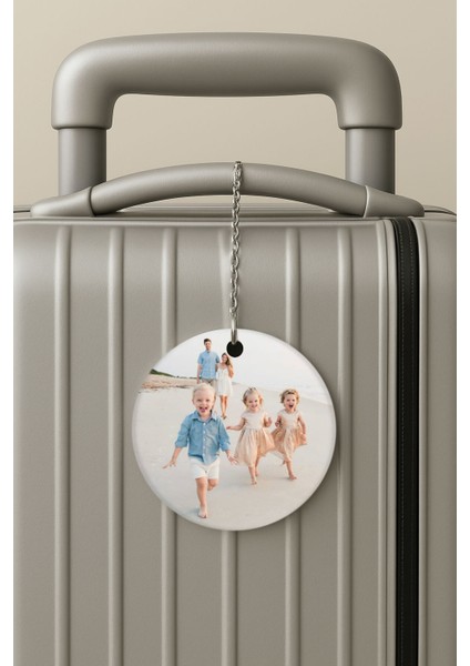 Kişiye Özel Resimli Fotoğraflı Pleksi Zincir Aparatlı Bavul Etiketi Valiz Etiketi modelleri