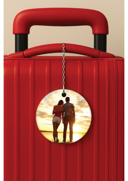 Kişiye Özel Resimli Fotoğraflı Pleksi Zincir Aparatlı Bavul Etiketi Valiz Etiketi fırsatları