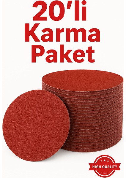 20 Adet Cırt Zımpara Kağıdı El Zımparaları Seti 115 mm Avuç Içi Spiral Taşlama Karma Paket