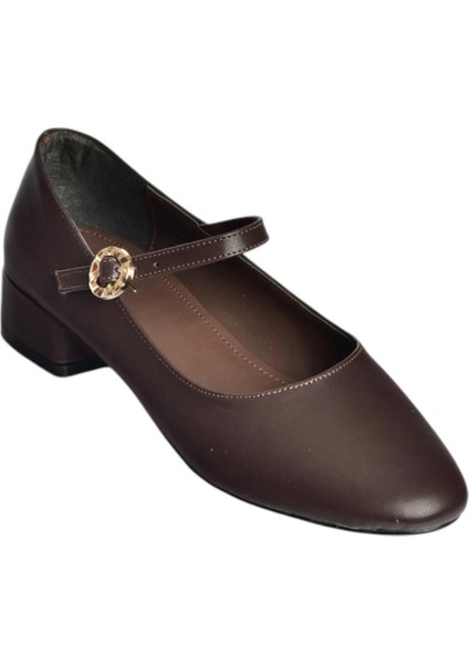 V250660809 Kahverengi Kalın Alçak Topuklu Kadın Ayakkabı fırsatları