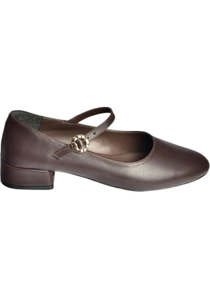 V250660809 Kahverengi Kalın Alçak Topuklu Kadın Ayakkabı indirimleri