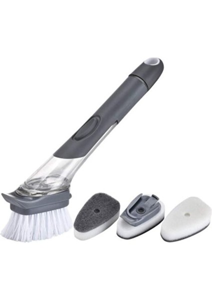 Deterjan Hazneli 2 Başlıklı Bulaşık Fırçası