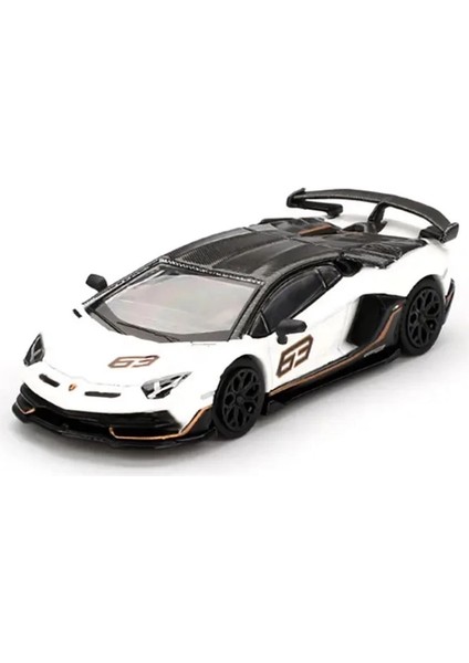 Mini Gt 1/64 Lamborghini Aventador Svj 63 Bianco Asopo