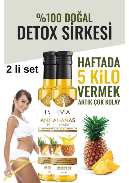 2 Li Set Ananaslı Detox Sirke