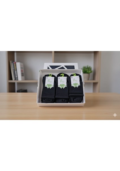 Bambu Bayan Çorap, 12 Li Set Asorti ve Siyah Set