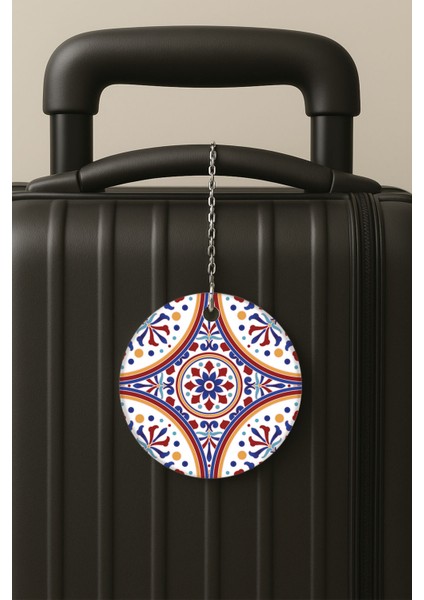 Osmanlı Çizim Desenli Uv Baskılı Pleksi Bavul Etiketi Seyahat Tatil Valiz Etiketi