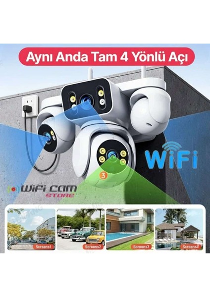 Kör Noktasız! 4 Kameralı Akıllı Ptz Wifi Kamera Hieasy Uygulama modelleri