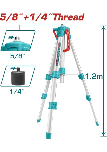 Total TLLT01152 Lazer Distomat Hizalama Için Tripodv