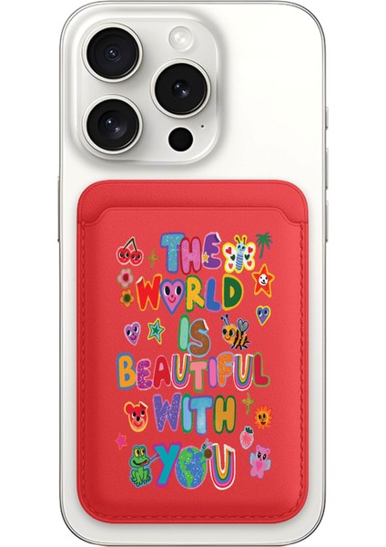 iPhone 11 12 13 14 15 16 17 Pro Max Plus Air Magsafe Mıknatıslı Kırmızı Kartlık The World
