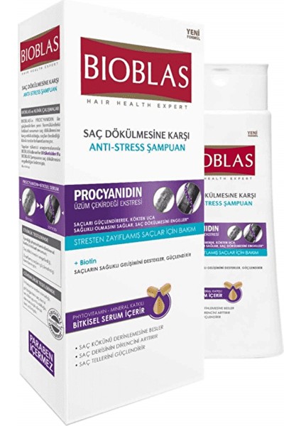 2 Adet Bioblas Saç Dökümesine Karşı Şampuan 360 ml Anti Stress