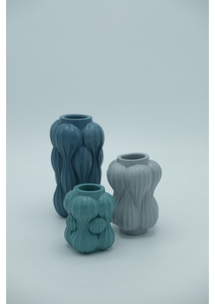 | Bubble Town Blues 3'lü Vazo Seti | Maviler modelleri