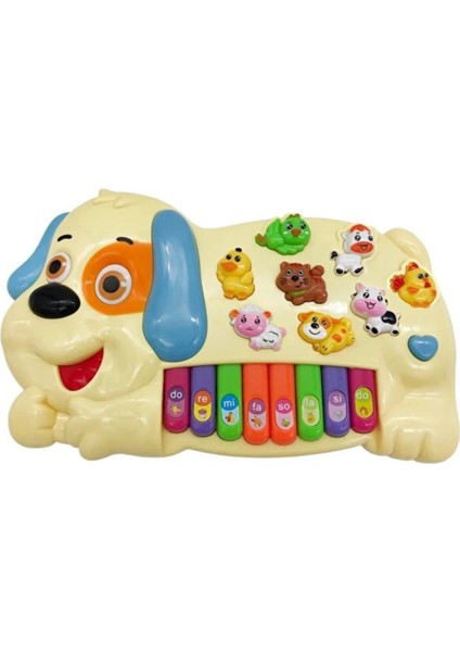 Sevimli Eğlen & Öğren Çiftlik Hayvanları Işıklı Müzikli Köpek Görünümlü Piyano