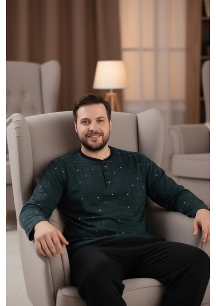 Erkek Büyük Beden Pijama Takımı 9753 Yeşil fiyatları