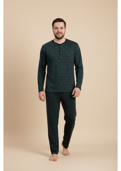 Erkek Büyük Beden Pijama Takımı 9753 Yeşil