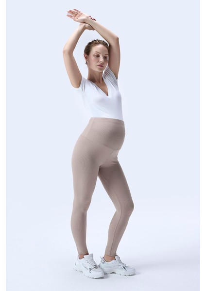 Imaj 371 Bej Renk Toparlayıcı ve Extra Esnek Etkili Yüksek Bel Hamile Tayt