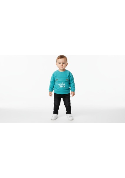 Cep Detaylı Iki Ip Erkek Çocuk Sweatshirt